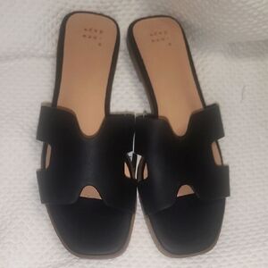Black Slide Sandals